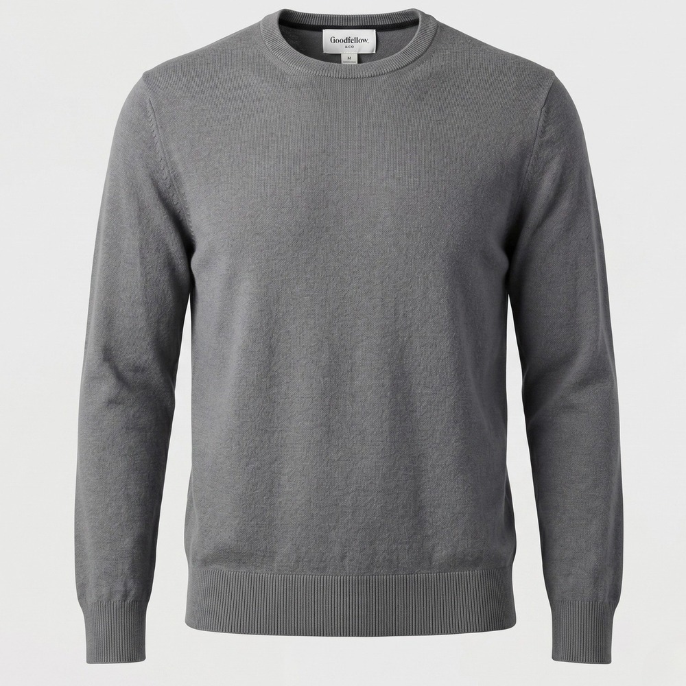 Goodfellow & Co Mens Medium Gray Knit Sweater Crewneck Pullover Long Sleeve